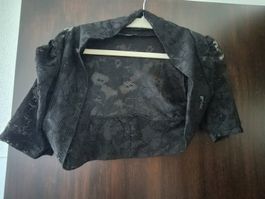 Elegante schwarze Spitzen-Bolerojäckli Gr. S/M