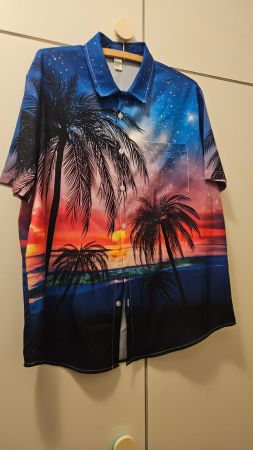 Camicia uomo tg.L poliestere "spiaggia"
