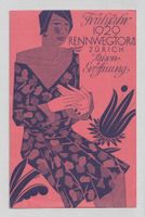 ZÜRICH RENNWEGTOR AG, EINLADUNGSKARTE FÜR FRÜHJAHR 1929 MODE