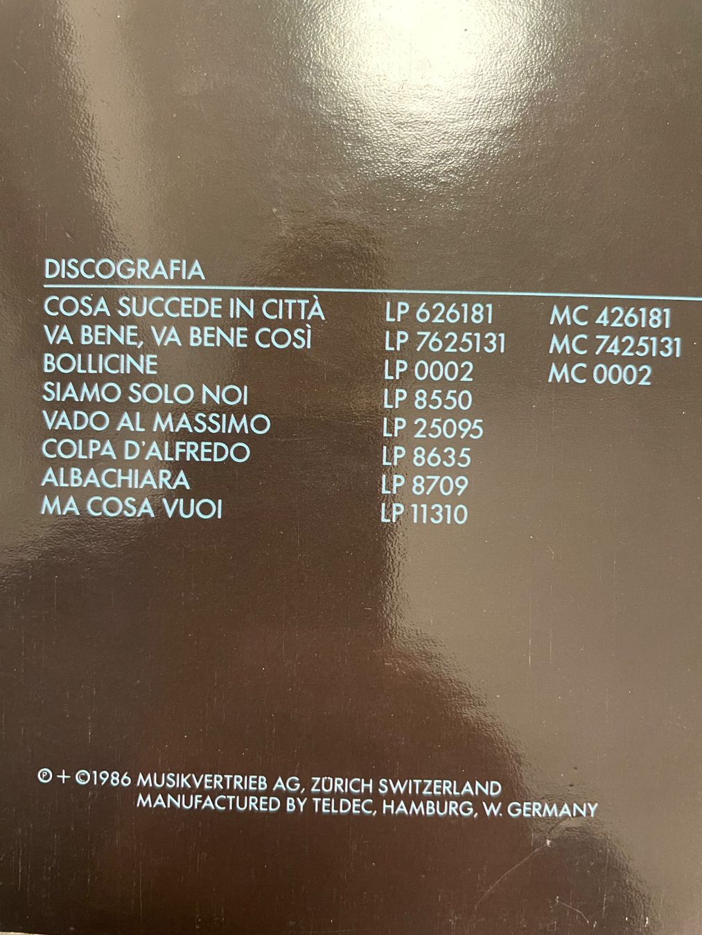 Dischi in vinile: Vasco Rossi LP - Va bene – Usato da Winterthur venduto da Tumko-Vinyl 2