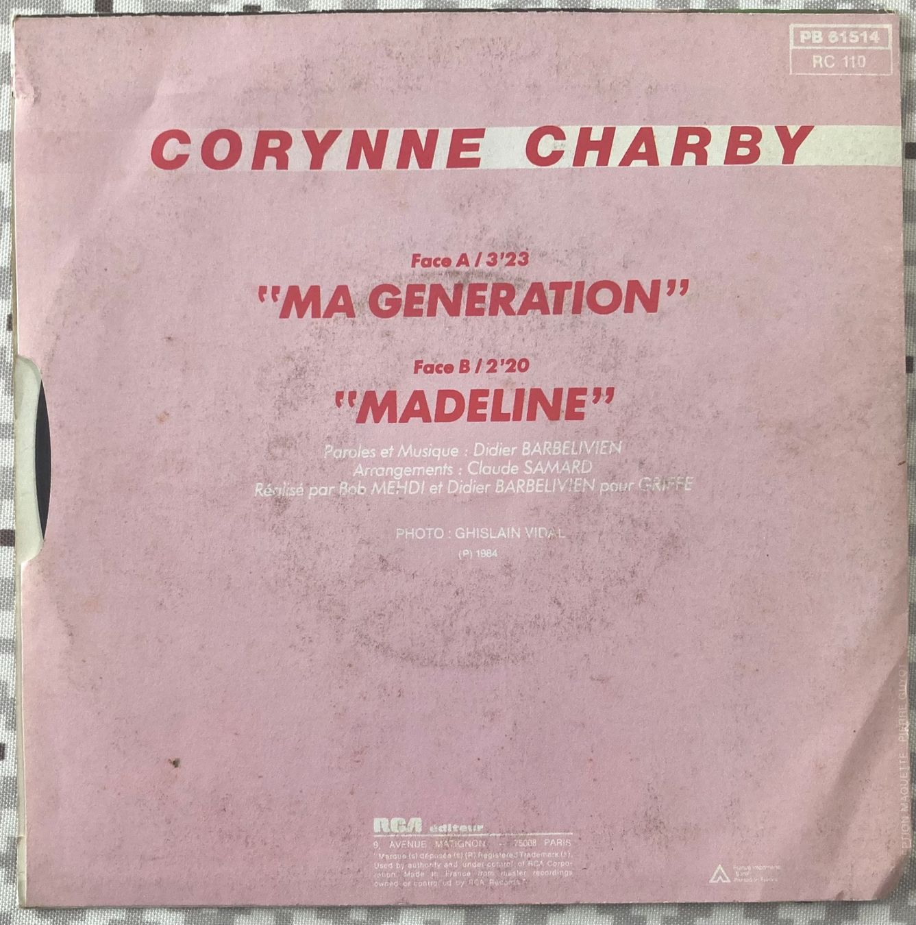 Schallplatten: CORYNNE CHARBY - MA GENERATION – Gebraucht aus Poliez-Pittet von Newtown-Records 1