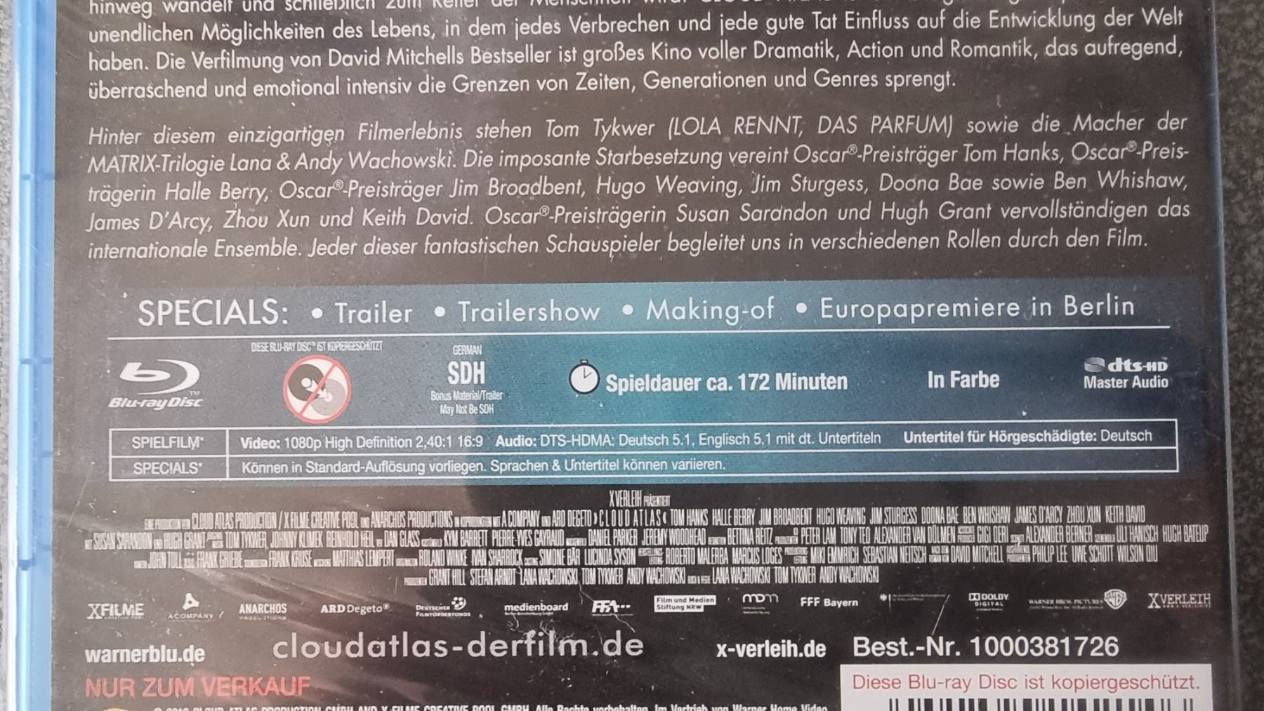 Tutti i DVDs: Blu Ray - Cloud Atlas - Tom Hanks - NEU – Nuovo e nell'imballaggio originale da Oetwil am See venduto da fineli2 1
