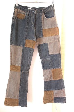 Patchwork Damen Jeans, Gr. 42