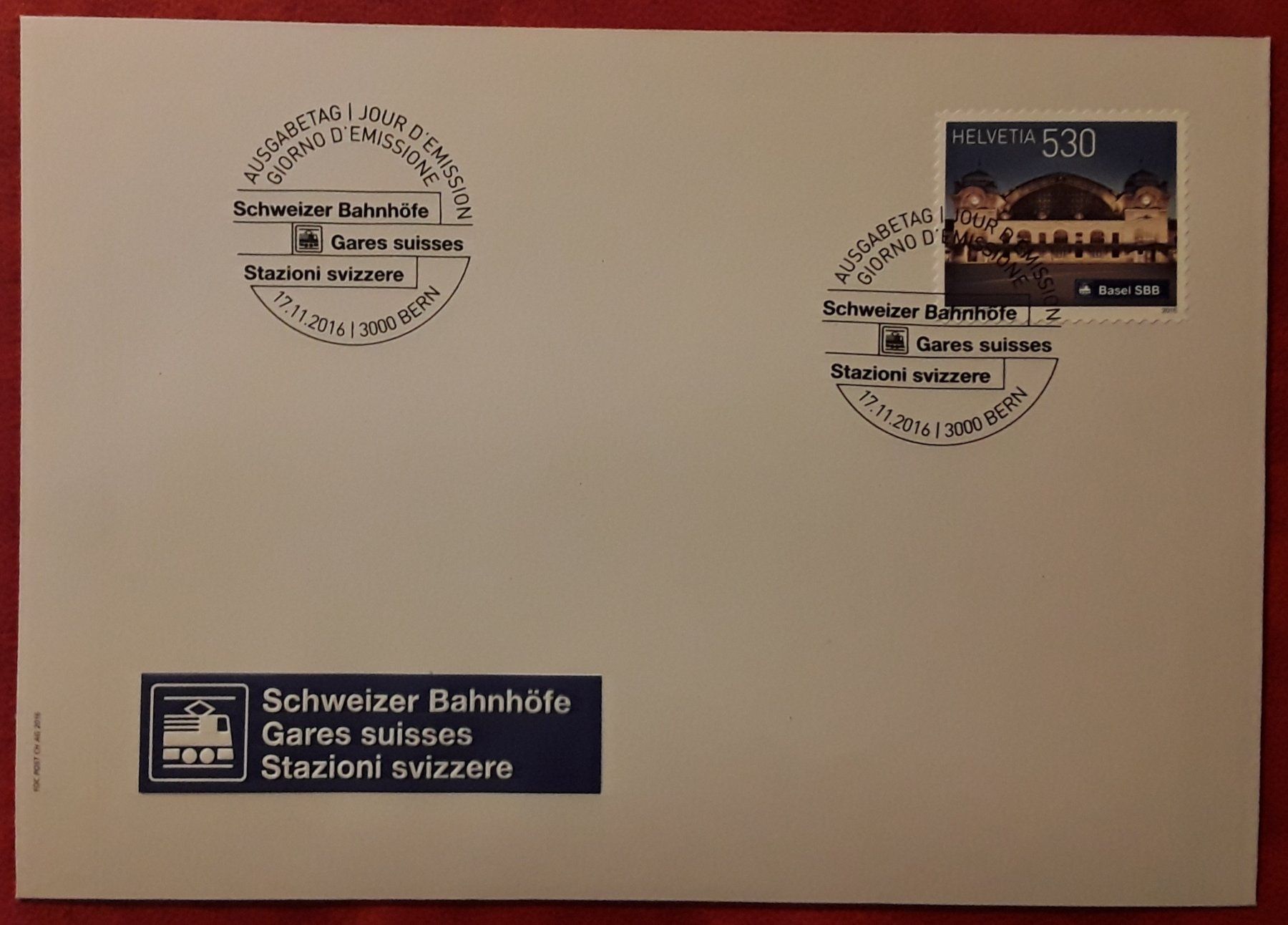 Tutti i francobolli: 2016: Schweizer Bahnhöfe 530 FDC Nr.1615 – Usato da Walperswil venduto da Tcheidi