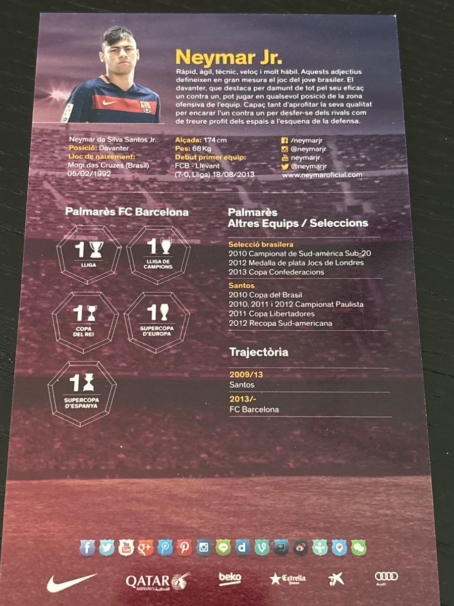 Autografi: Druck Autogrammkarte Neymar Jr. Barça – Nuovo (secondo la descrizione) da Uetendorf venduto da hoisle 1