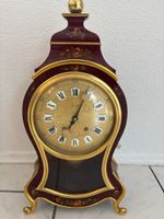 Tischuhr Zenith im Barock Stil mit Blumenmalerei Gold