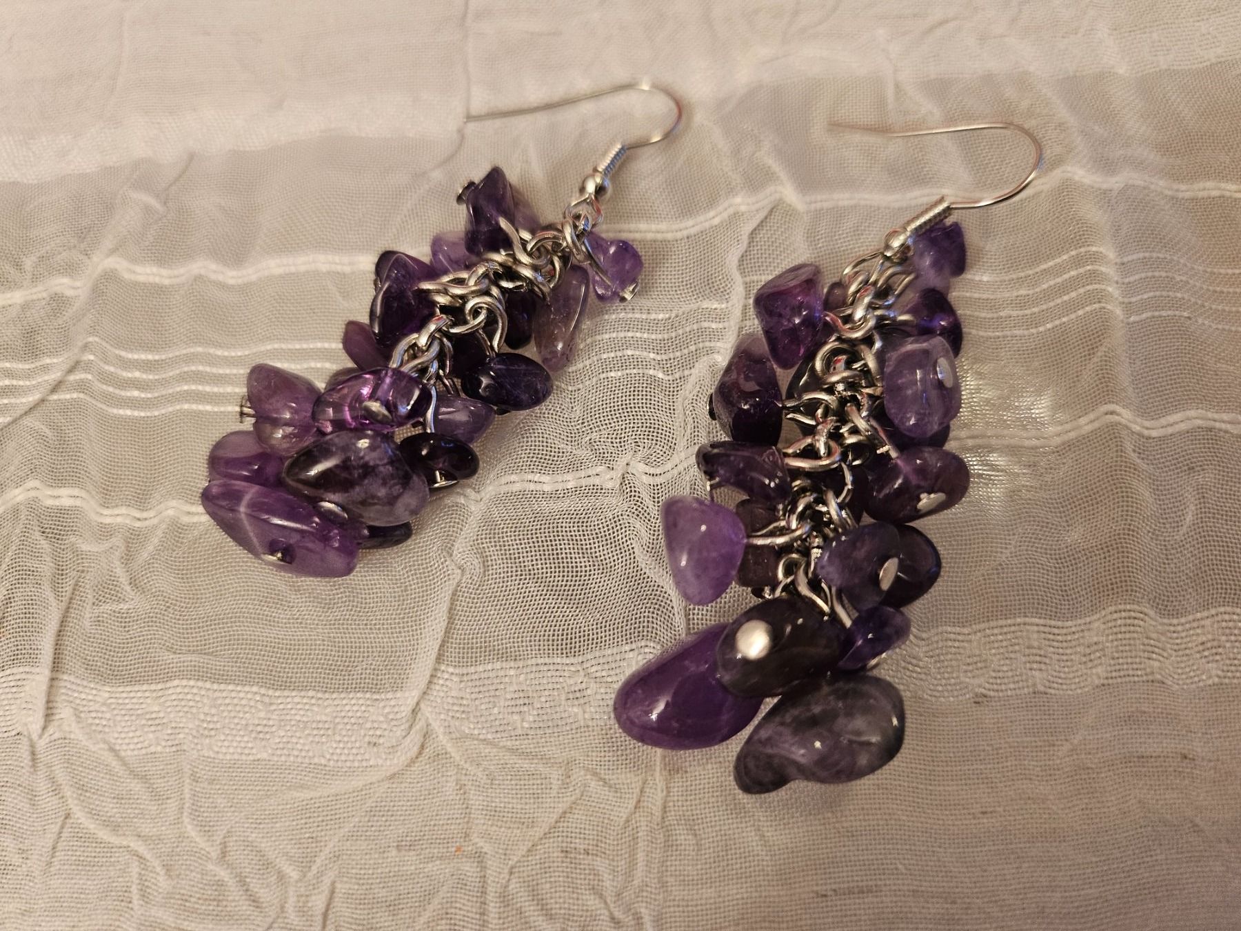 Orecchini pendenti & Orecchini a lobo: Halbdelstein splitter Ohrringe Amethyst – Nuovo (secondo la descrizione) da Dietikon venduto da Eleda