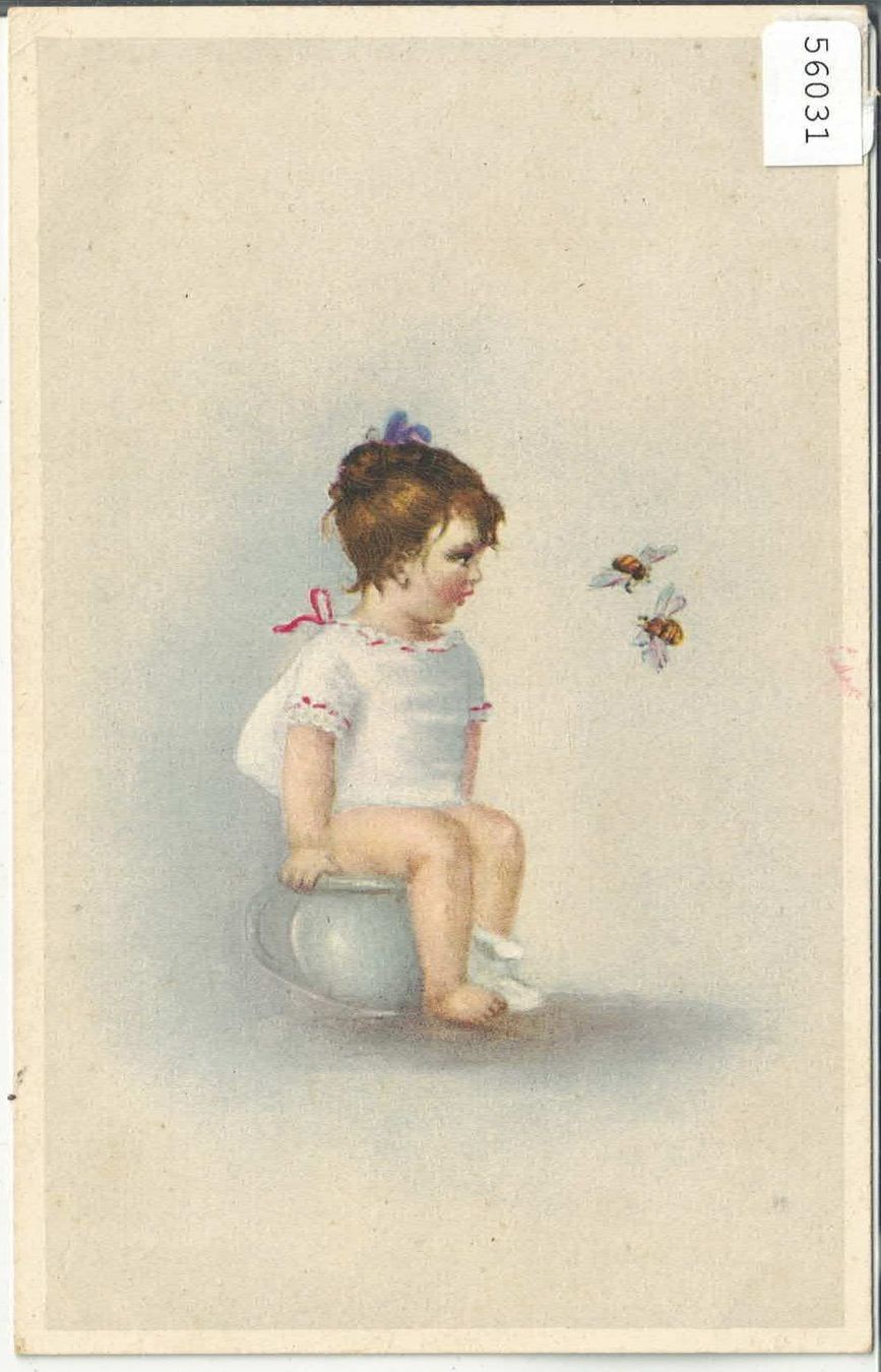 Cartes postales: Kleines Mädchen auf dem Topf - Litho – D'occasion à Ettingen par Kartenplanet