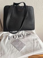 Furla Black Leather Tote Bag - Elegant and Spacious!
