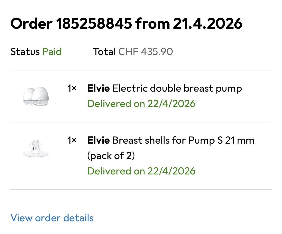 Elvie Accessori per l’allattamento: Elvie Double Breast Pump & Shells - bought on 21.4.26 – Nuovo (secondo la descrizione) da Zürich venduto da MGW 1