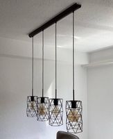 Hängelampe mit 4 Schirmen schwarzer Metallkäfig neuwertig