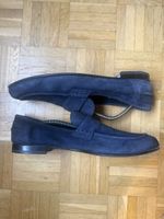 Barrett Navy Blue Suede Loafers / Moccasins – Made in Italy 