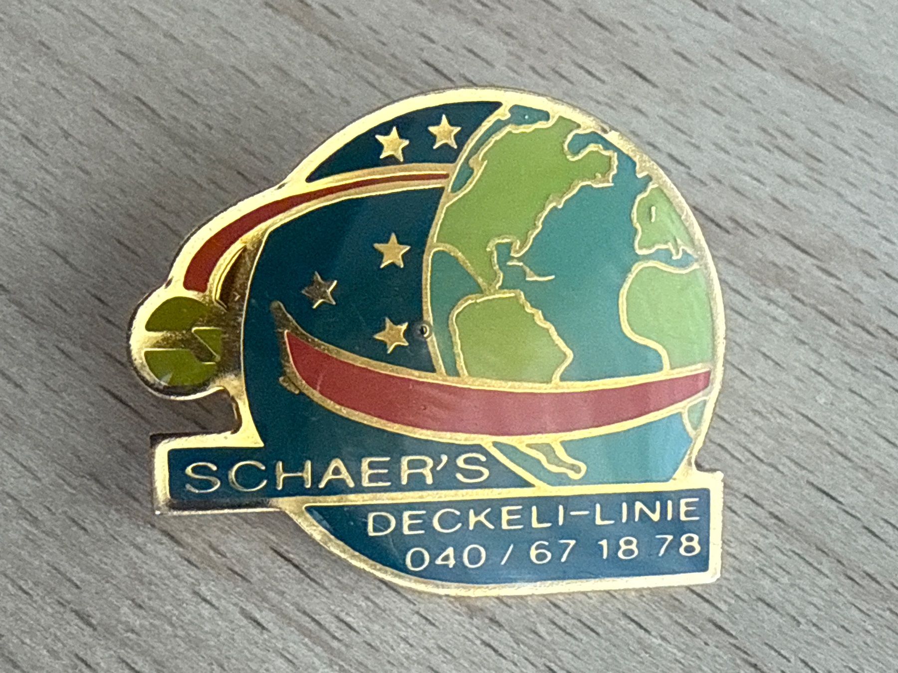 Placchette & Badge: Pin Schaer's Deckeli-Linie – Usato da Glattbrugg venduto da Schweigmatt