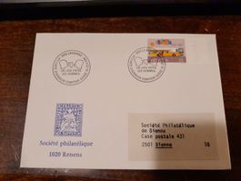Lettre philatélique Suisse - Société philatélique - rare!