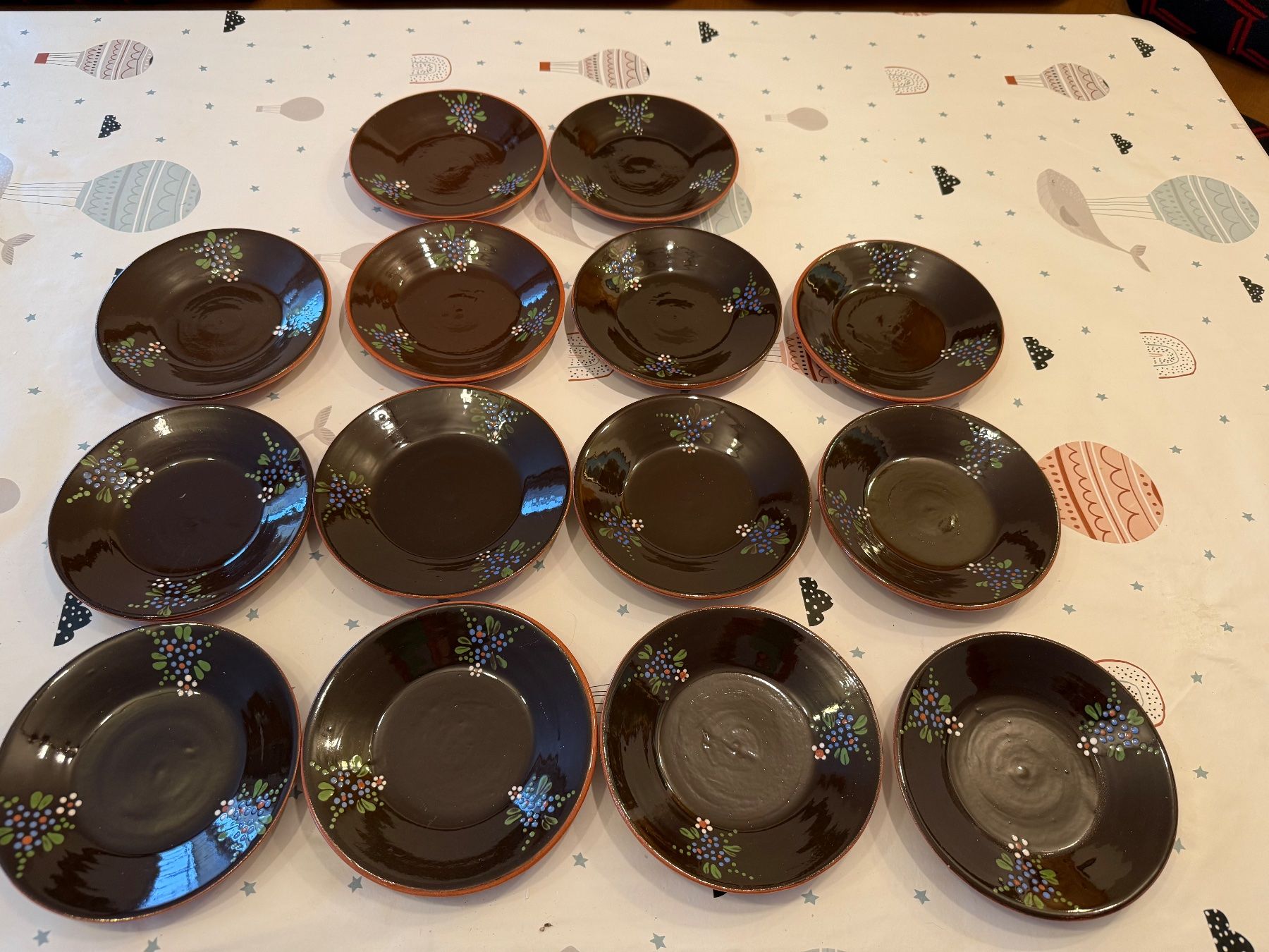 Tee Service / Mokka Service Keramik Handbemalt 14tlg (Gebraucht