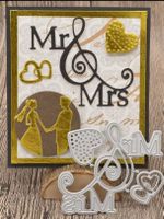 Stanzschablone Nr.243, Hochzeit, Mr & Mrs (Sizzix geeignet)