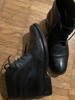Navy boot leder schuhe