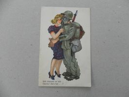 CH Humor Motiv Karte Miltär Rueblikarte Bären Katzen 1940