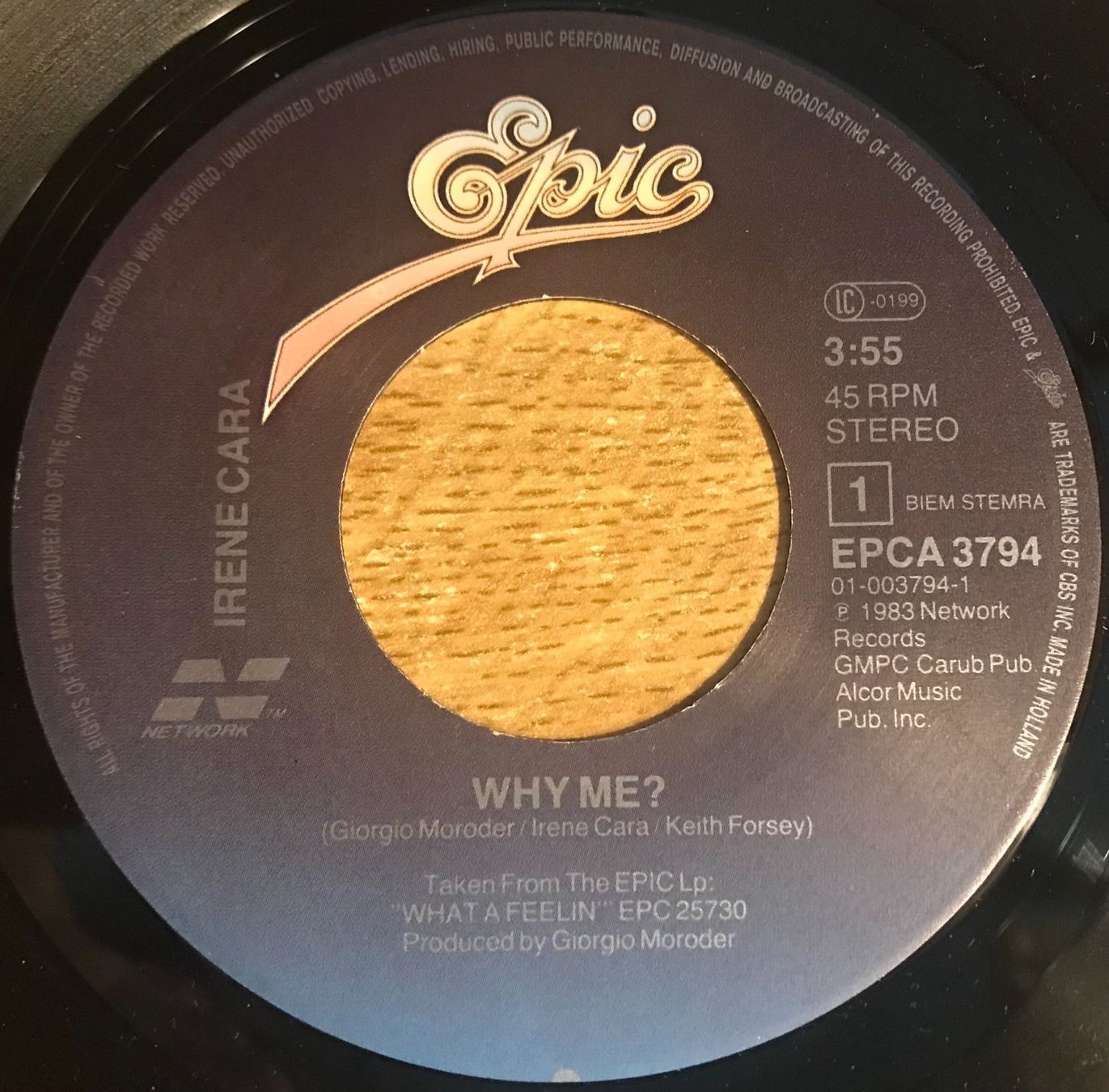 Vinyles: IRÈNE CARA - WHY ME ? – D'occasion à Bussigny par vinyl-pas-cher 2