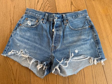 Jeansshorts Levi's 501 W29 Damen Denim blau guter Zustand