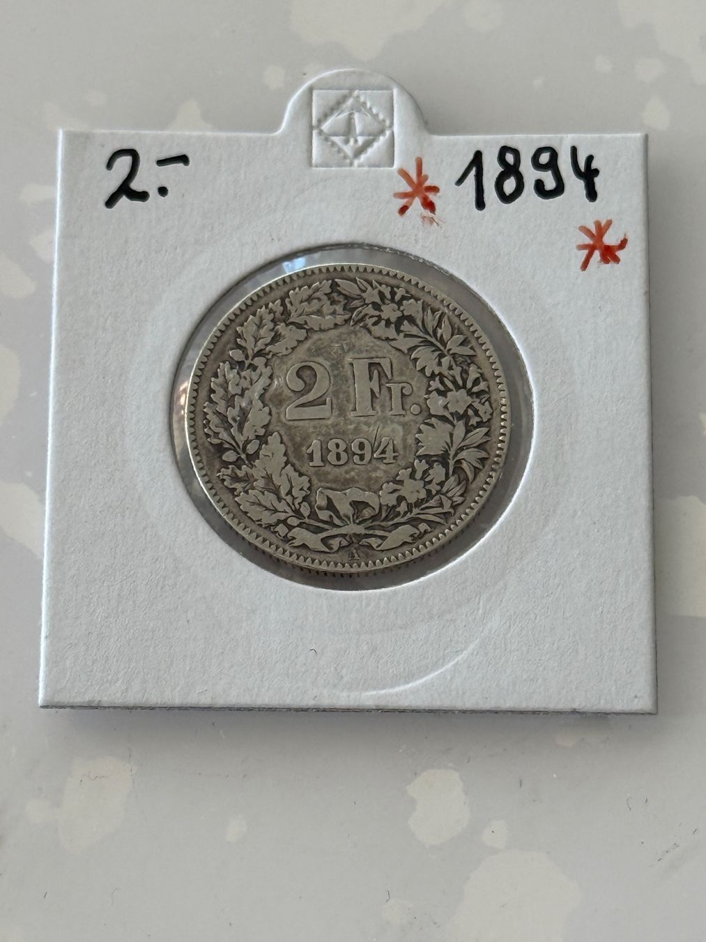 Tutti le monete: 2 Franken 1894  Rar – Usato da Wallisellen venduto da SWISS_SILVER1