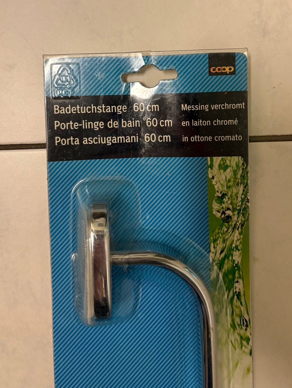 Handtuchhalter: Badetuchstange Messing verchromt – Neu und originalverpackt aus Basel von tif_m2h6 5