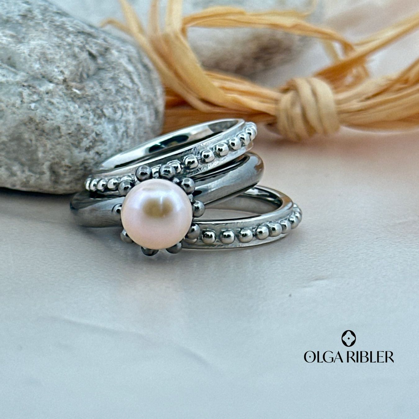 Olga Ribler Bagues: Edelstahl Ring Set mit SWP Grösse 60 – Neuf (Voir description) à Luzern par byolgaribleroutlet 1