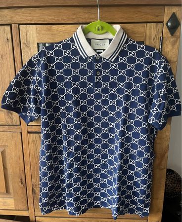 Gucci Poloshirt Jacquard GG aus Stretch Baumwolle