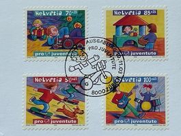 🤸🥁  Pro Juventute Satz 2003 Kindermarken I. Nr.369A-372A ʘ