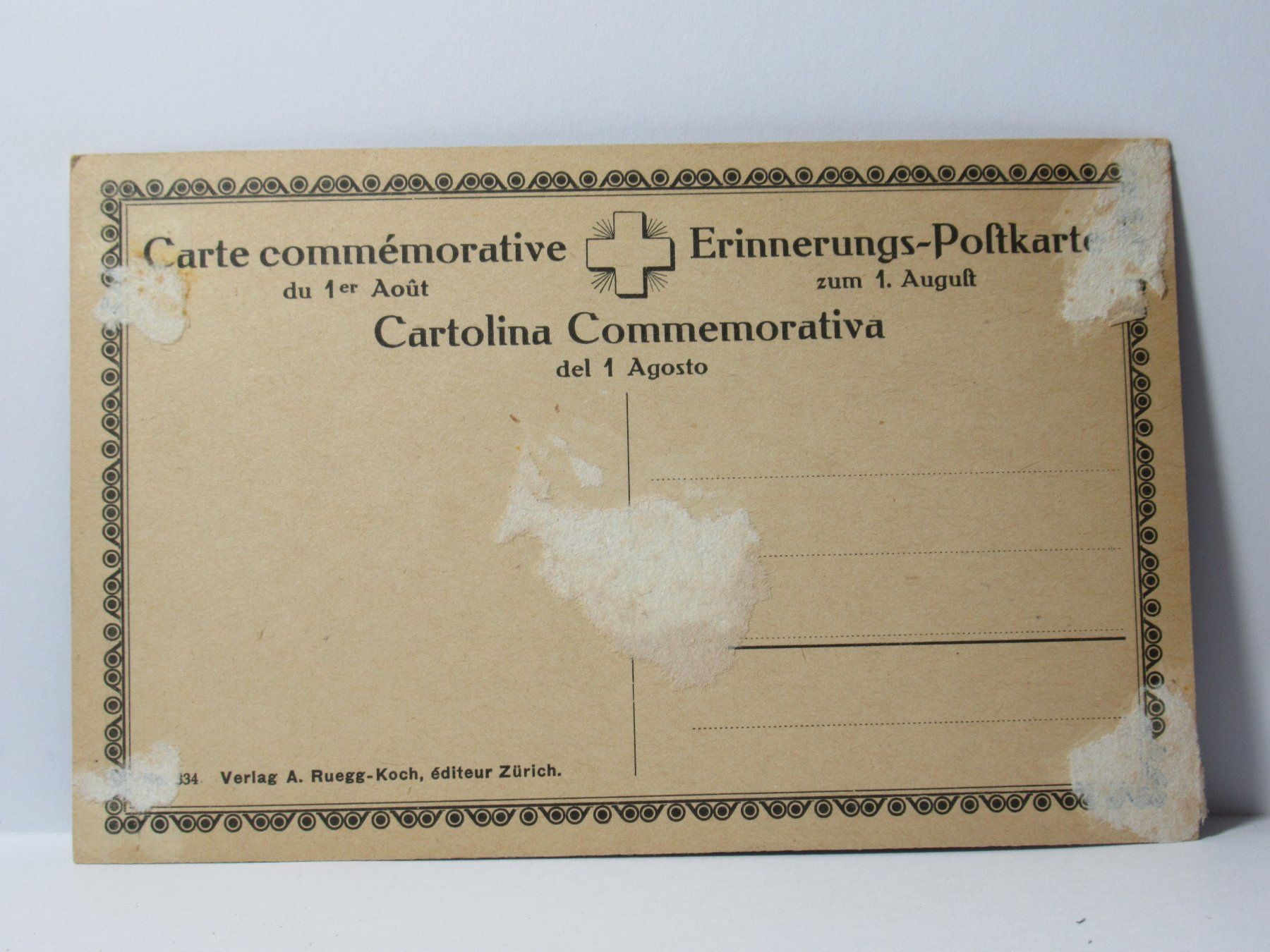 Cartoline postali: Erinnerungs Postkarte  zum 1 August – Usato da Grenchen venduto da Bluemchen1900 1