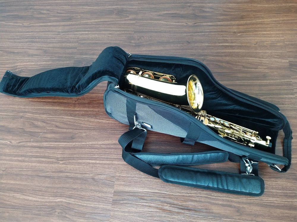 Beaumont Saxophontasche „Blue Polka Dot“ Für Alt-Saxophon – Gigbag Mit Schultergurt, Formschaum, Vordere Tasche