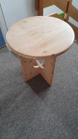 Runder Massivholztisch, Kiefer/Fichte, Beistelltisch