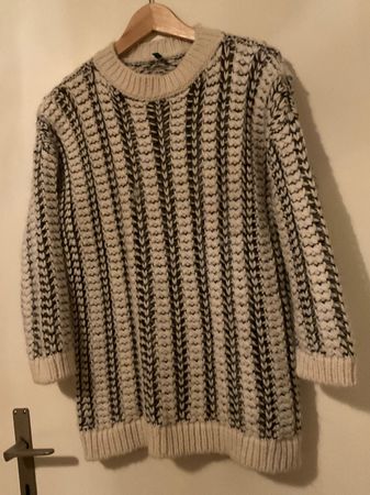 Wolle Alpaka oversize Pullover Gr S Hellgrau Neuwertig