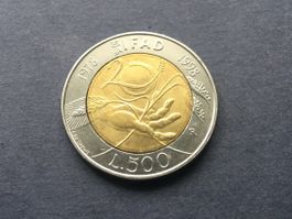 Sehr schöne 500 Lire IFAD 1998