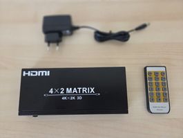 Matrice HDMI 4x2 WINGONEER 4 entrées 2 sorties + télécommand