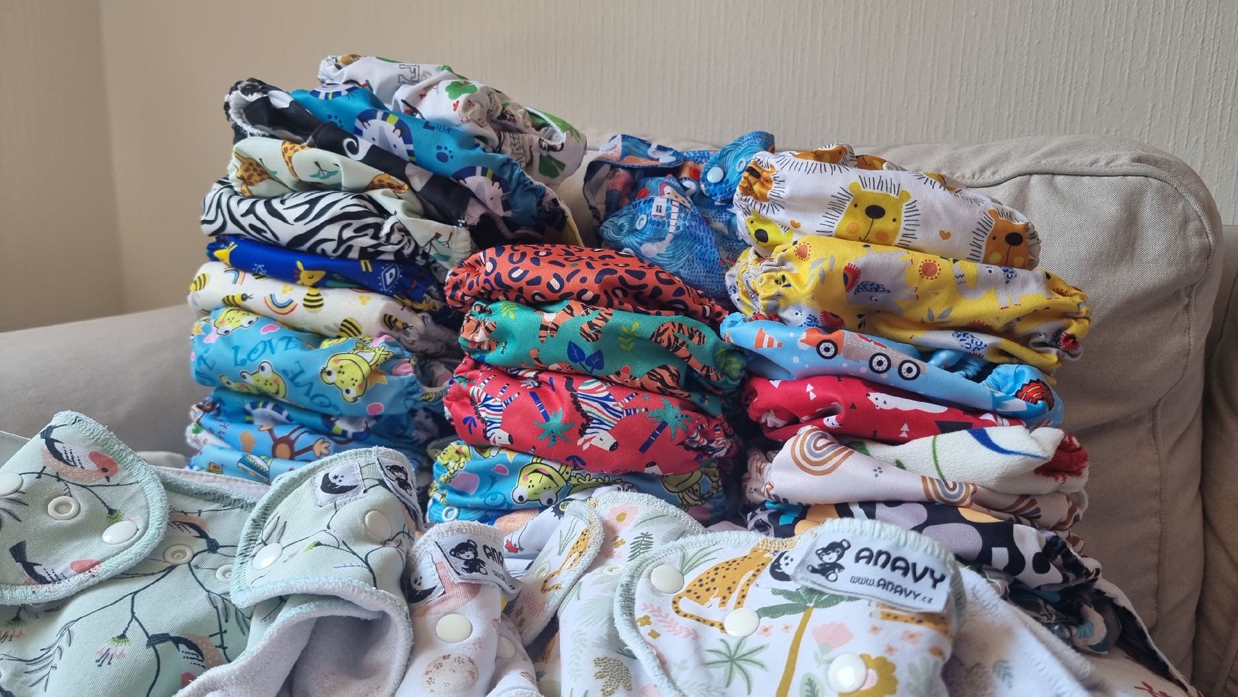 Bacs à couches & couches: Lot de 40 couches lavables et 37 inserts  – D'occasion à Vevey par fer3ica