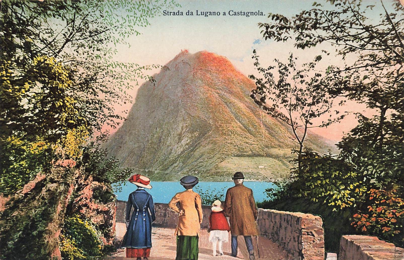 Cartoline postali: Strada da lugano a castagnola – Usato da Biasca venduto da Blenio71