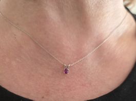 18 Karat Kette mit 585 Rubin Anhänger 100% echt