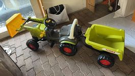Claas Kinder-Trettraktor mit Frontlader & Anhänger
