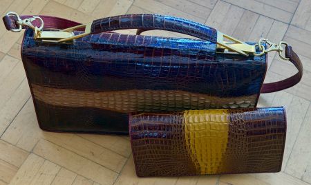 Vintage Set: Handtasche & Portemonnaie Hornback UNGEBRAUCHT
