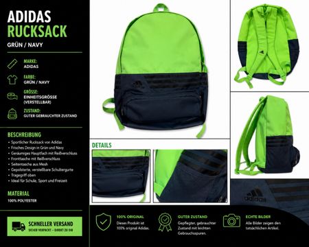 Adidas Rucksack Grün/Navy Einheitsgrösse guter Zustand