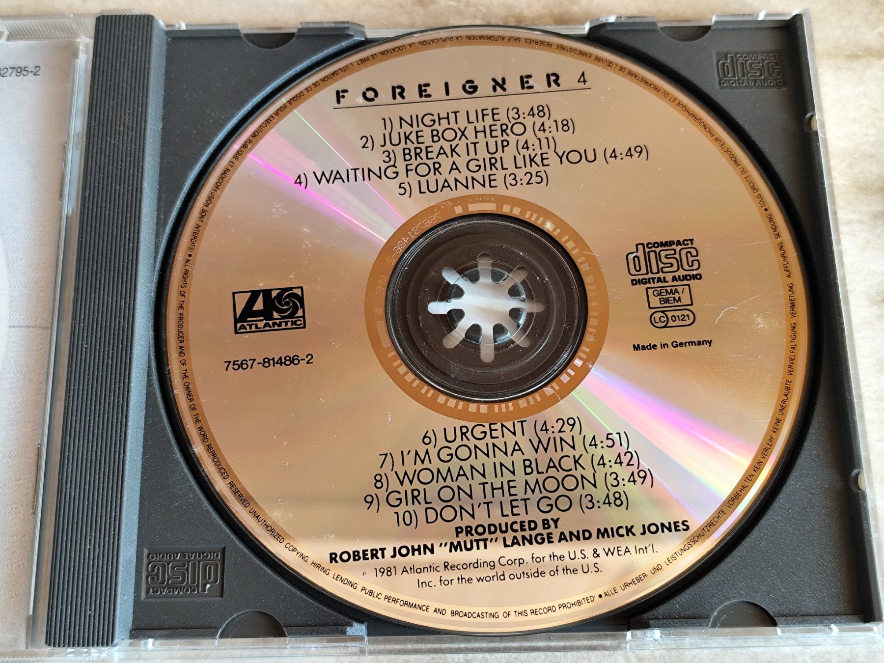 CD: FOREIGNER - FOREIGNER 4 (1981) Atlantic Recording Corp. – Usato da Ermenswil venduto da easyric 1