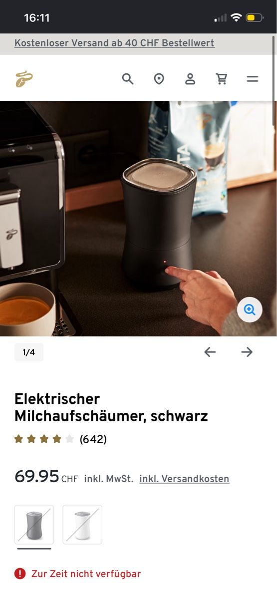 Tchibo Küchengeräte: Elektrischer Milchaufschäumer – Neu (gemäss Beschreibung) aus Winterthur von Lukas.Ricardo 1