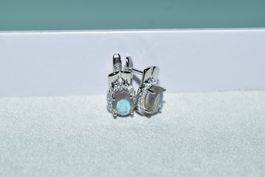 Silber Ohrringe mit Labradorit, Silber , Neu