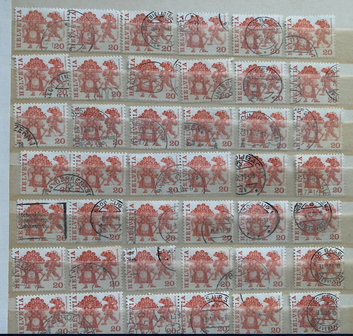 Alle Briefmarken: Nr.596 mit Stempel 60 Stück – Gebraucht aus Aarau von Billa007 1
