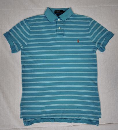 Poloshirt by Ralph Lauren Türkis mit weissen Streifen