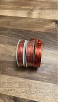 3 Rollen Geschenkband, Kupferrot, Metallic, Weihnachten Deko