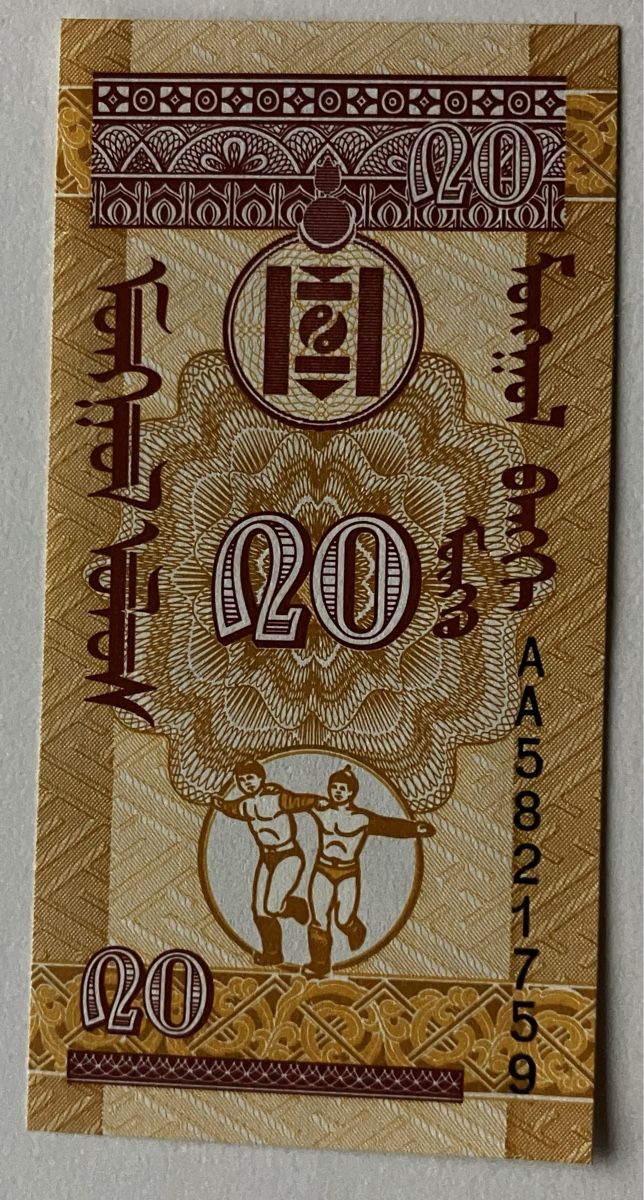 Banconote: Mongolei 20 Mongo 1993 Neuwertig – Nuovo (secondo la descrizione) da Algetshausen venduto da Carrhard 1