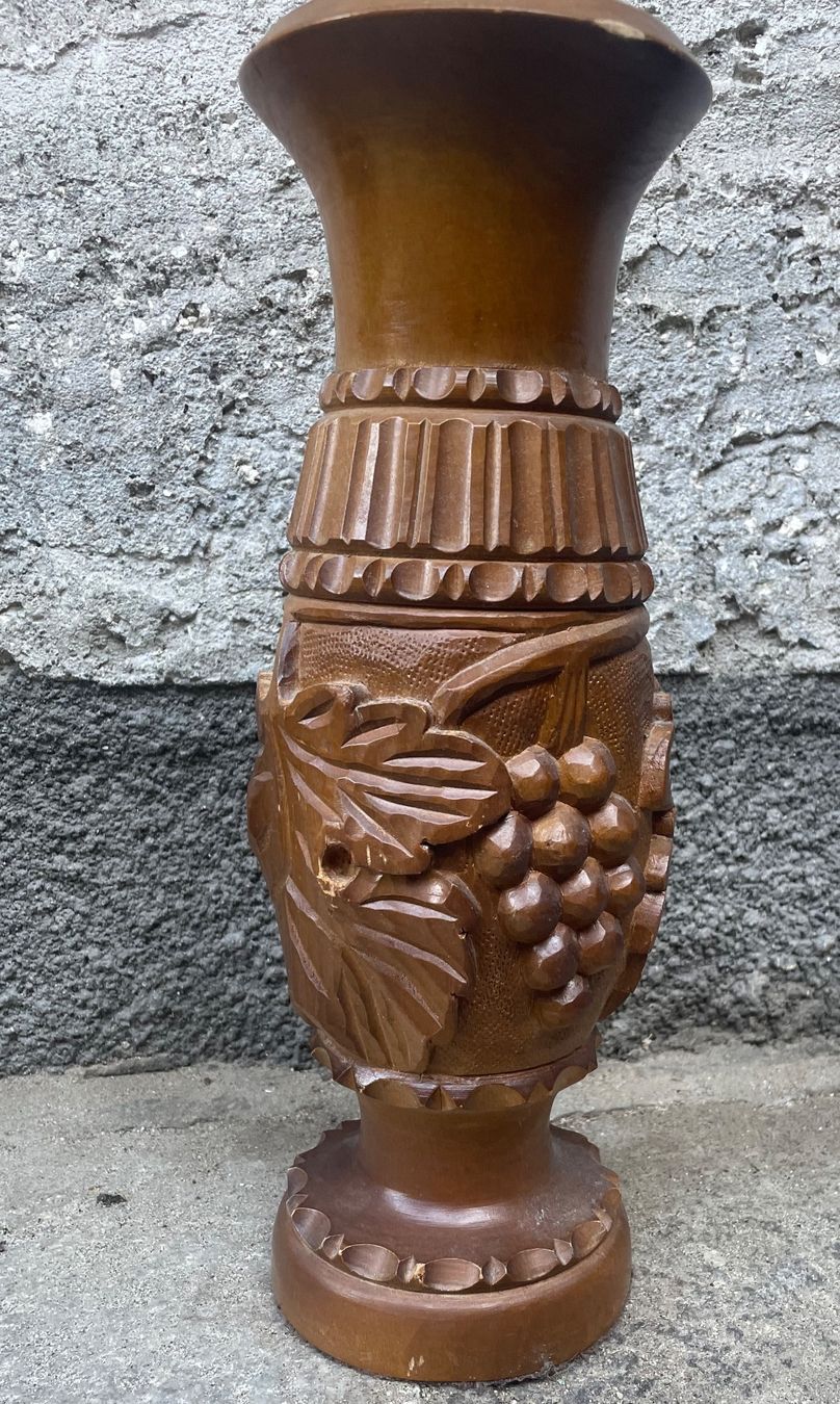 Vasi & Recipienti: Grosse Vase aus Holz H 40cm - Trauben – Usato da Minusio venduto da Pink222 1
