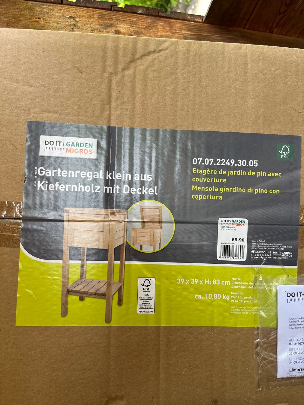 Scaffali: Gartenregal klein aus Kiefernholz mit Deckel – Usato da Rifferswil venduto da wirzthomas